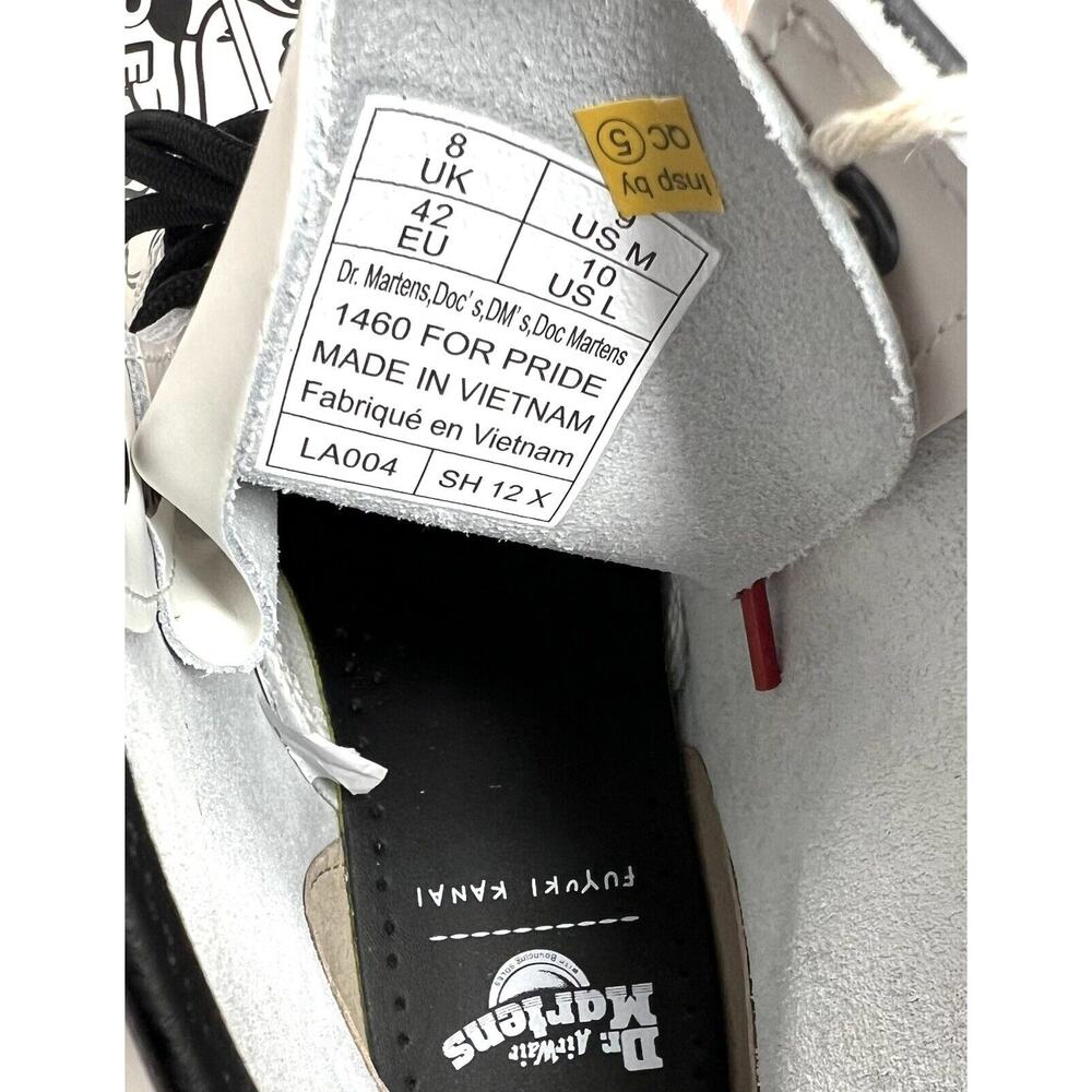 Doc DR. MARTENS 1460 For Pride Fuyuki Kanai Leather Boot Sz Mens 9 / Womens 10 - Picture 16 of 16